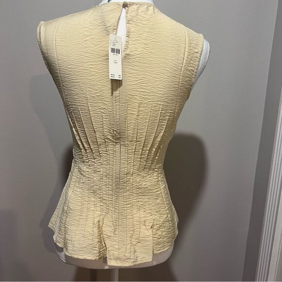 NWT Anthropologie Della Pleated-Waist Shell Top Beige womens size xl oversized - Picture 6 of 8